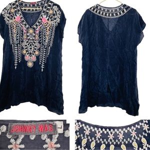 Johnny Was short sleeve embroidered dress